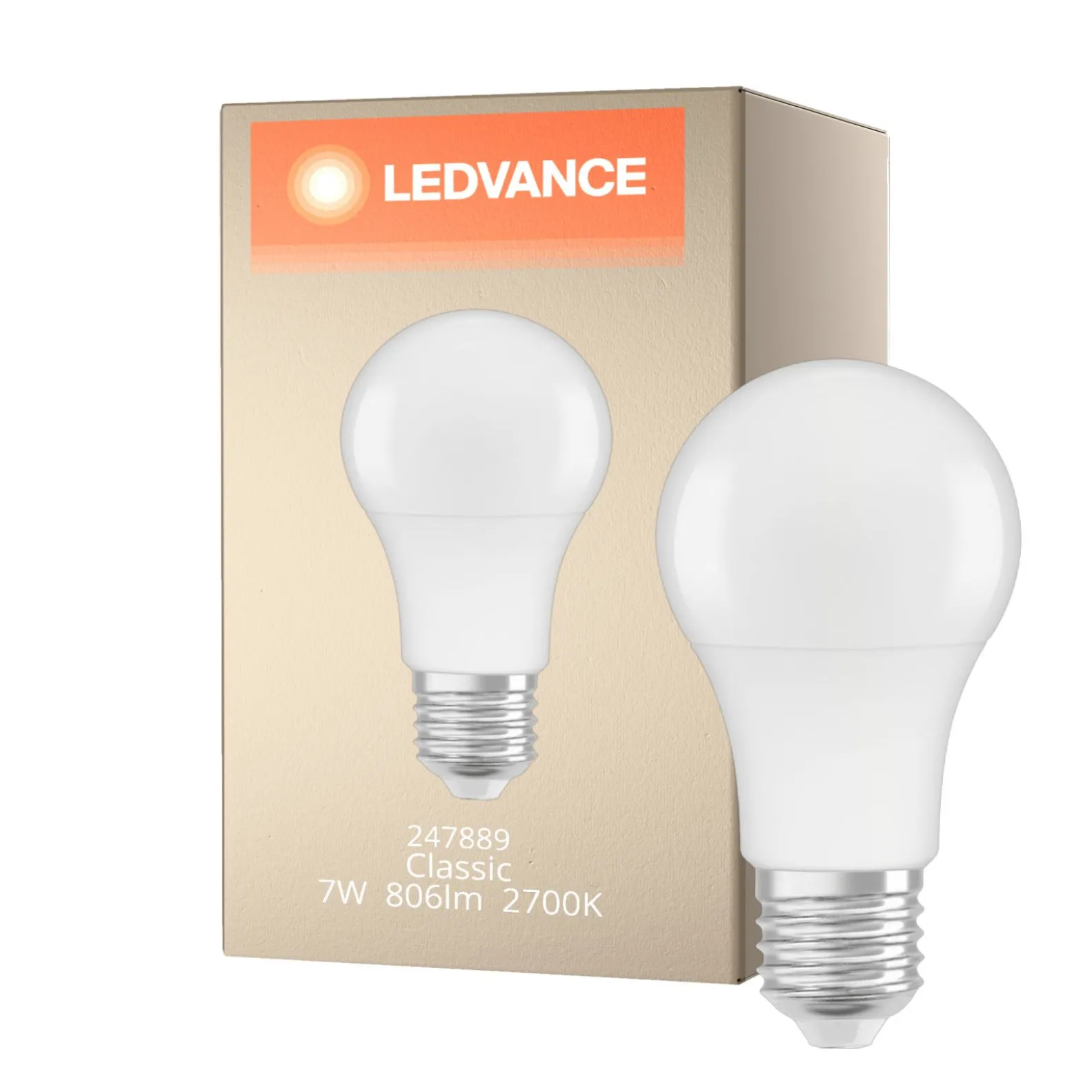 Ledvance Classic LED E27 Päron Matt 7W 806lm - 827 Extra Varm Vit | Ersättare 60W