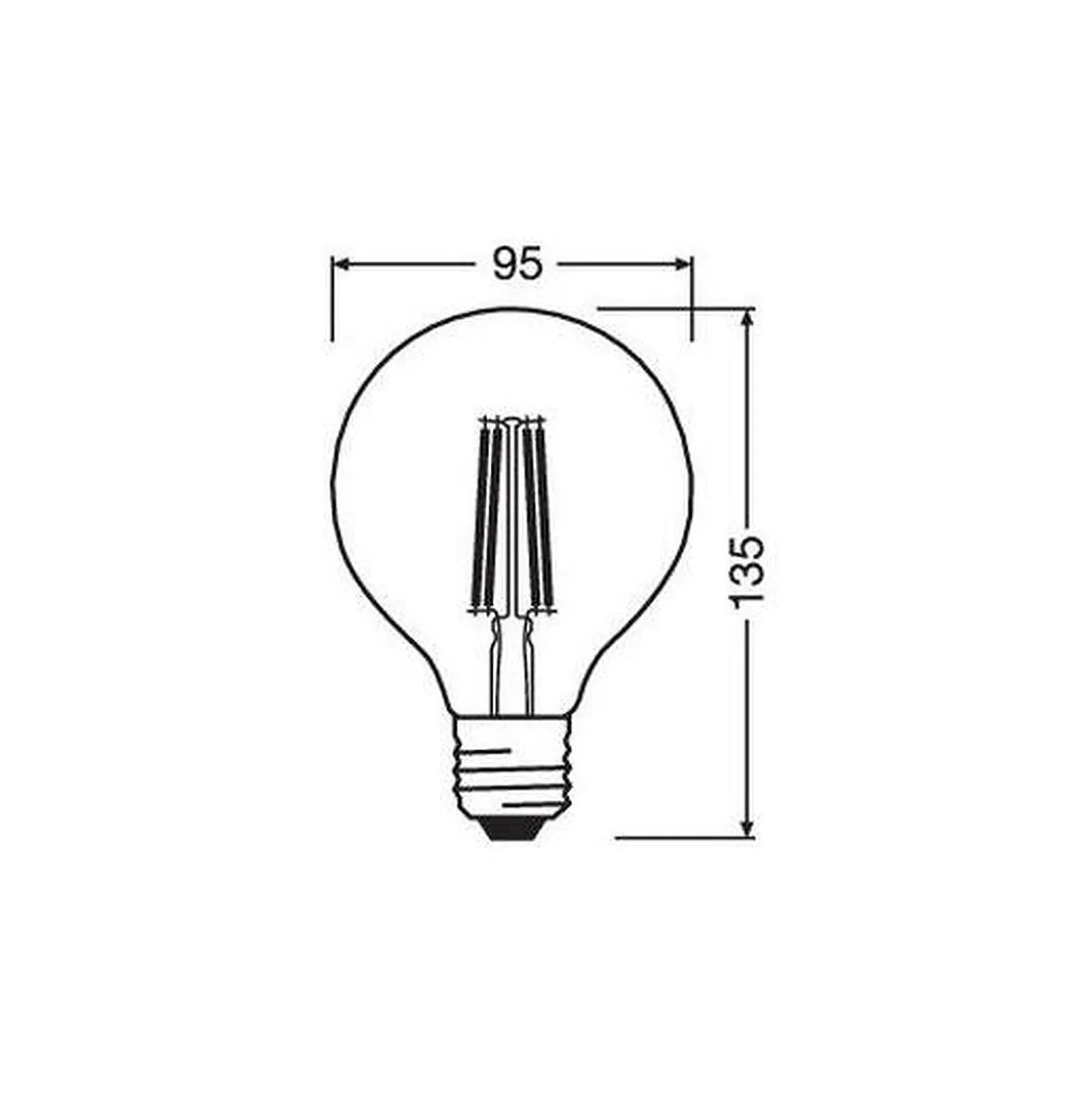 Ledvance Classic LED Globe E27 Globe Filament Klar 3.8W 806lm - 827 Extra Varm Vit | Ersättare 60W