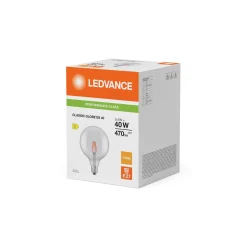 Ledvance Classic LED Globe LED E27 Globe Filament Klar 3.4W 470lm - 827 Extra Varm Vit | Ersättare 40W