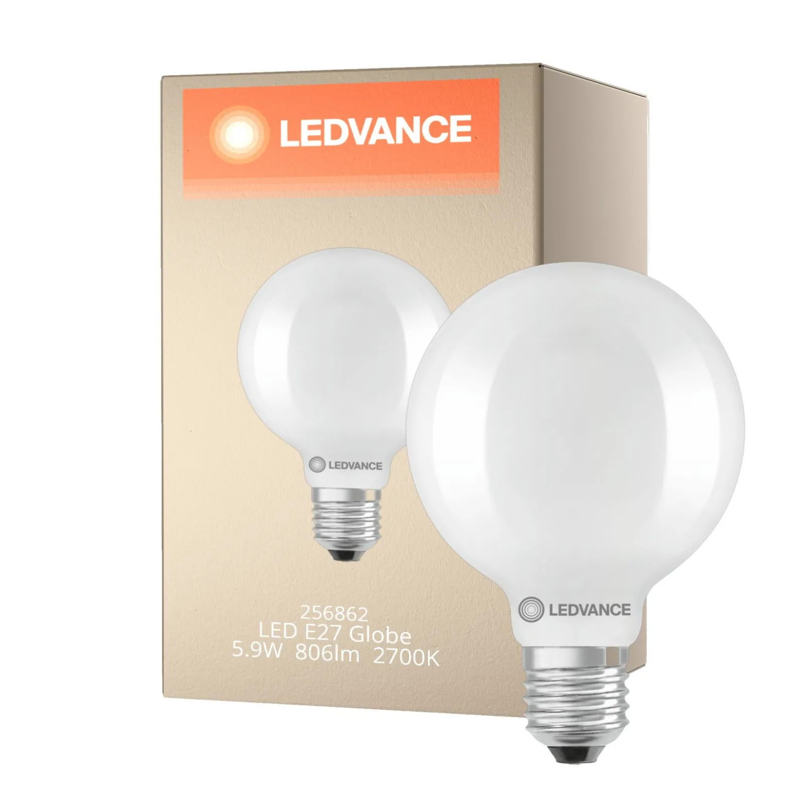 Ledvance Classic LED Globe Matt 5.9W 806lm - 827 Extra Varm Vit | Ersättare 60W