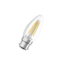 Ledvance Classic Performance LED Lampa B22d Kronljus Filament Klar 4W 470lm - 827 Extra Varm Vit | Ersättare 40W