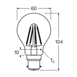 Ledvance Classic Performance LED Lampa B22d Päron Filament Klar 6.5W 806lm - 827 Extra Varm Vit | Ersättare 60W