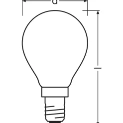 Ledvance Classic Superior LED Lampa E14 Päron Filament Matt 4.2W 470lm - 927 Extra Varm Vit | Bästa färgåtergivning - Dimbar - Ersättare 40W