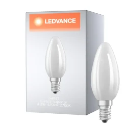 Ledvance Classic Superior LED Lampa E14 Kronljus Filament Matt 4.2W 470lm - 927 Extra Varm Vit | Bästa färgåtergivning - Dimbar - Ersättare 40W