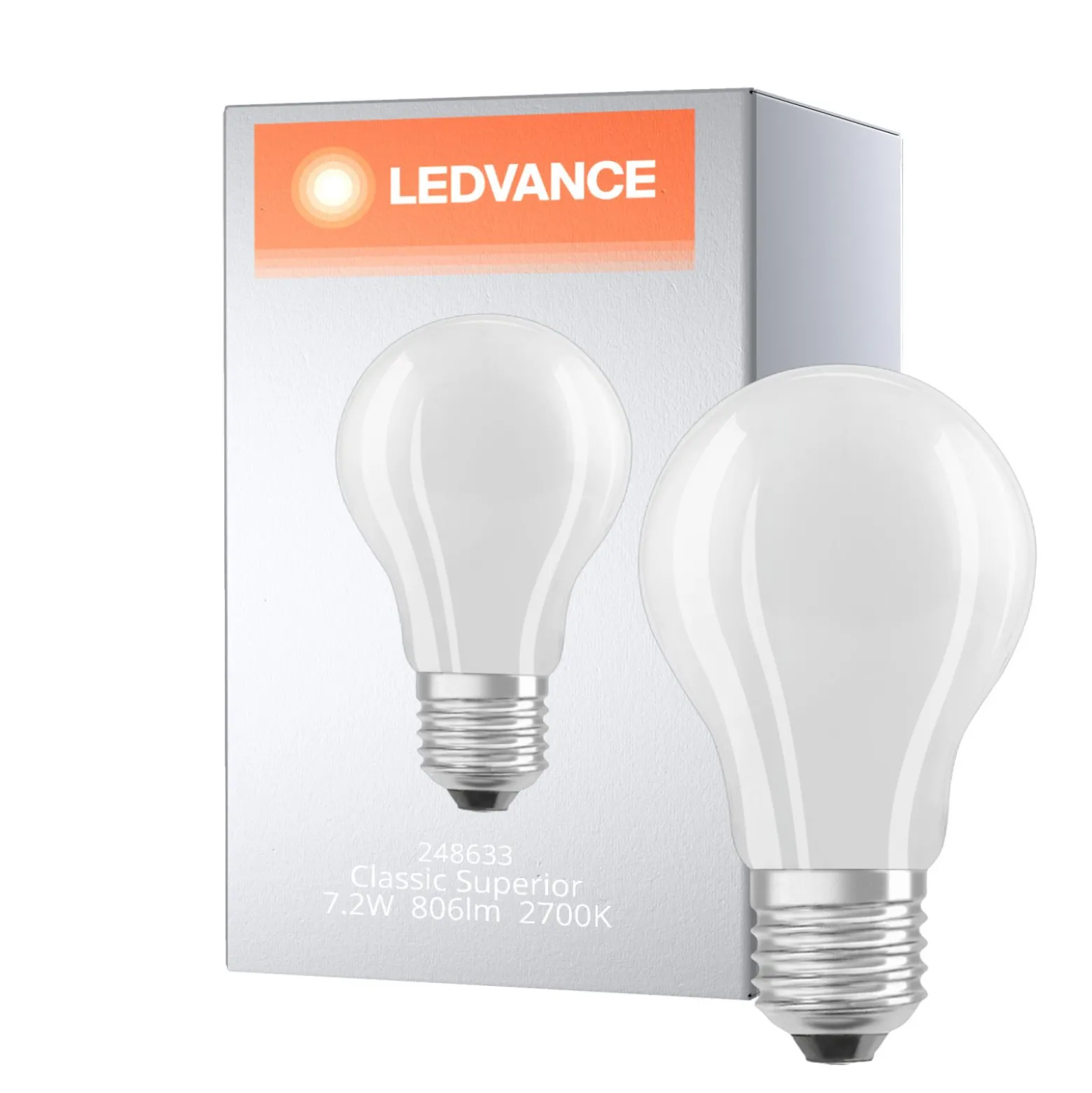 Ledvance Classic Superior LED Lampa E27 Päron Filament Matt 7.2W 806lm - 927 Extra Varm Vit | Bästa färgåtergivning - Dimbar - Ersättare 60W