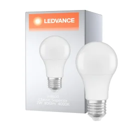 Ledvance Classic Superior LED E27 Päron Matt 7W 806lm - 840 Kallvit | Ersättare 60W