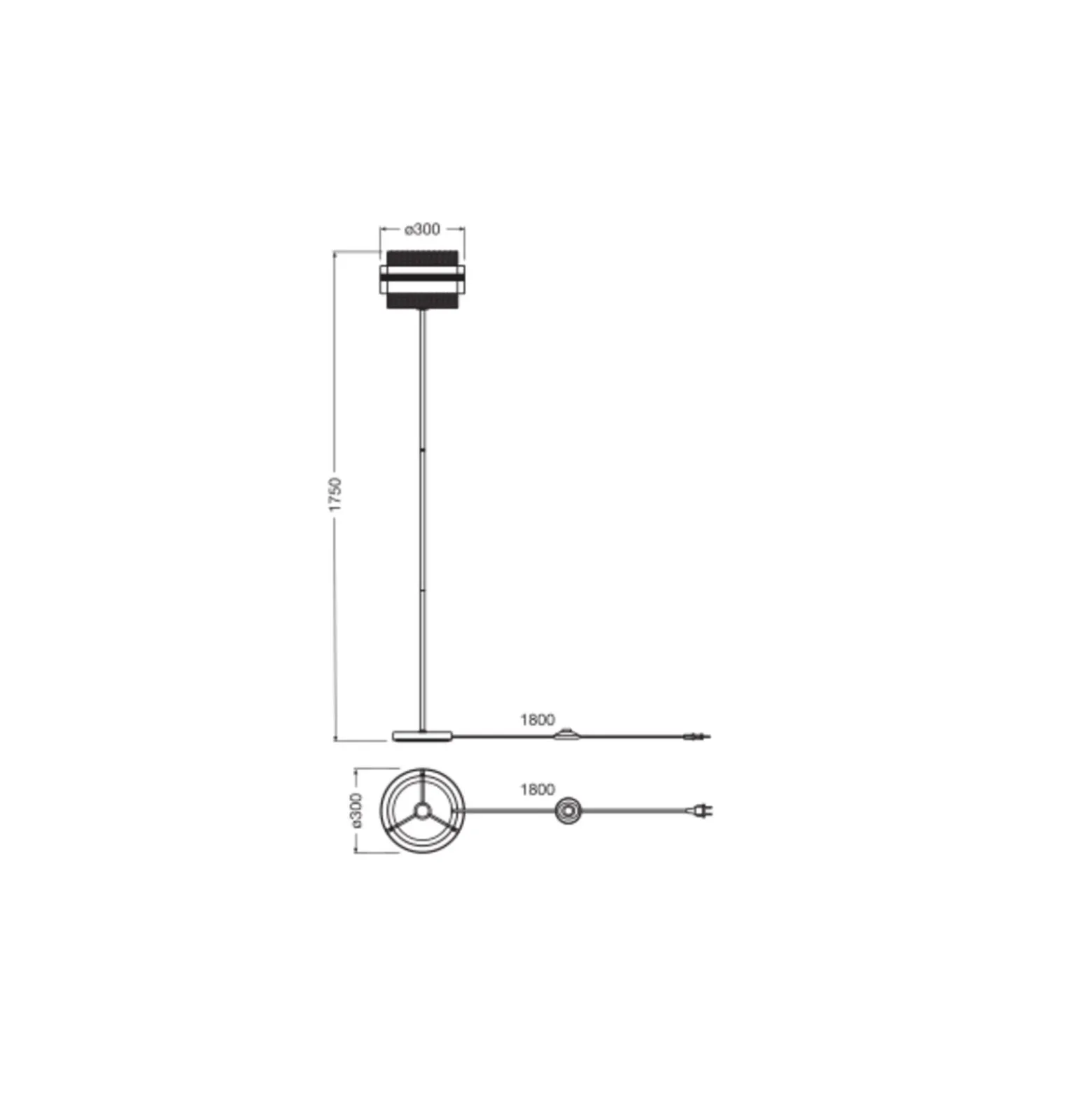 Ledvance Decor Hornet Golvlampa Svart | 300mm - Passande för E27