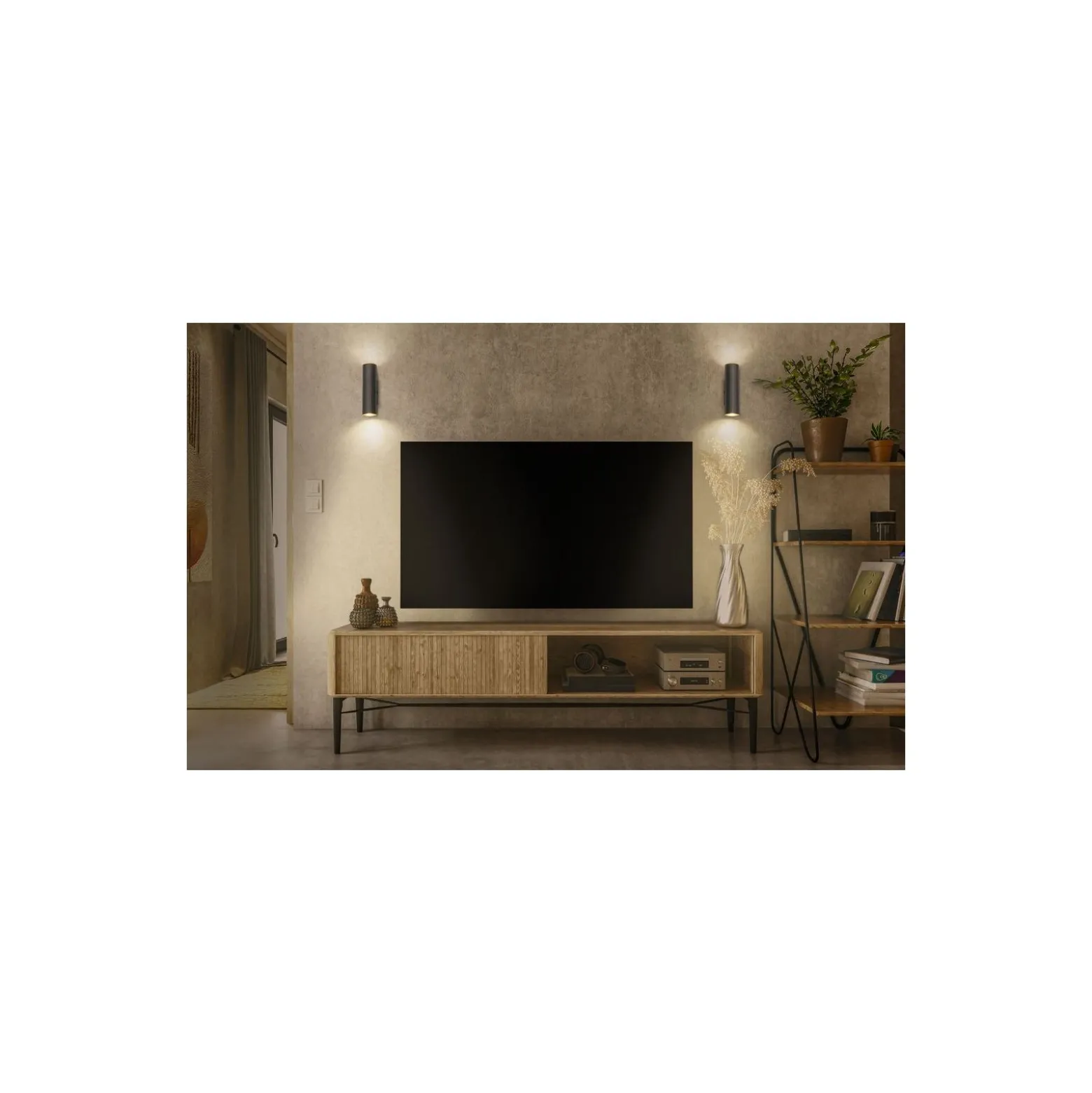 Ledvance Decor Vägglampa Drums Svart | Passande för 2x GU10