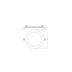 Ledvance Downlight Slim Alu Aluminium Vit 13W 1300lm 90D - 840 Kallvit | Utskärning 150 - IP44 - Dali Dimbar