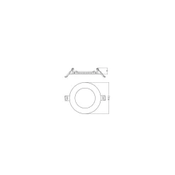 Ledvance Downlight Slim Alu Vit 8W 800lm 90D - 830 Varm Vit | Utskärning 100mm - IP44