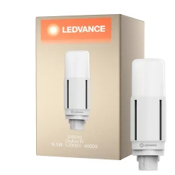 Ledvance DULUX-D LED 9.5W - 840 Kallvit | 2-Stift - Ersättare 26W