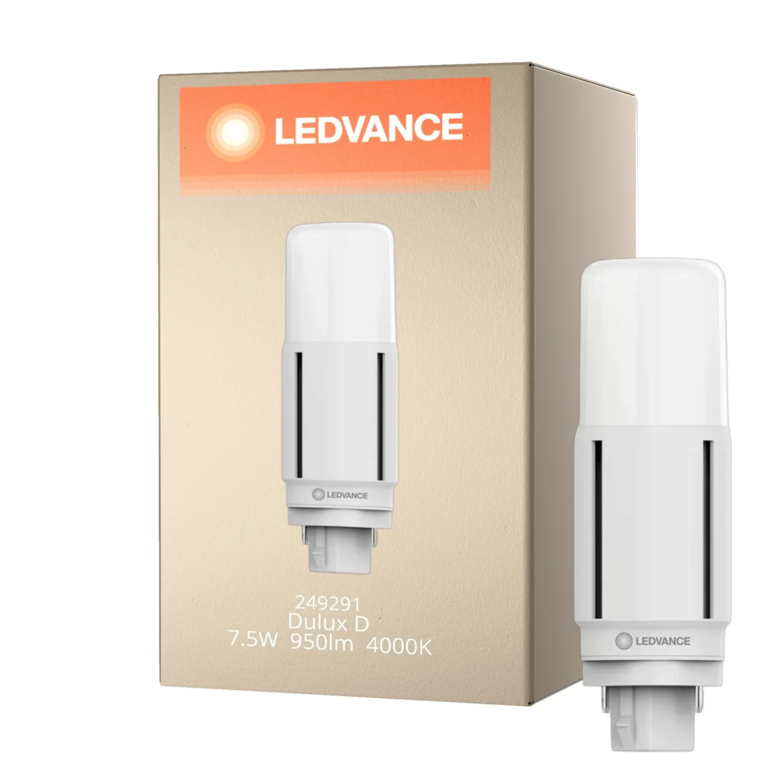 Ledvance DULUX-D LED 7.5W - 840 Kallvit | 2-Stift - Ersättare 18W