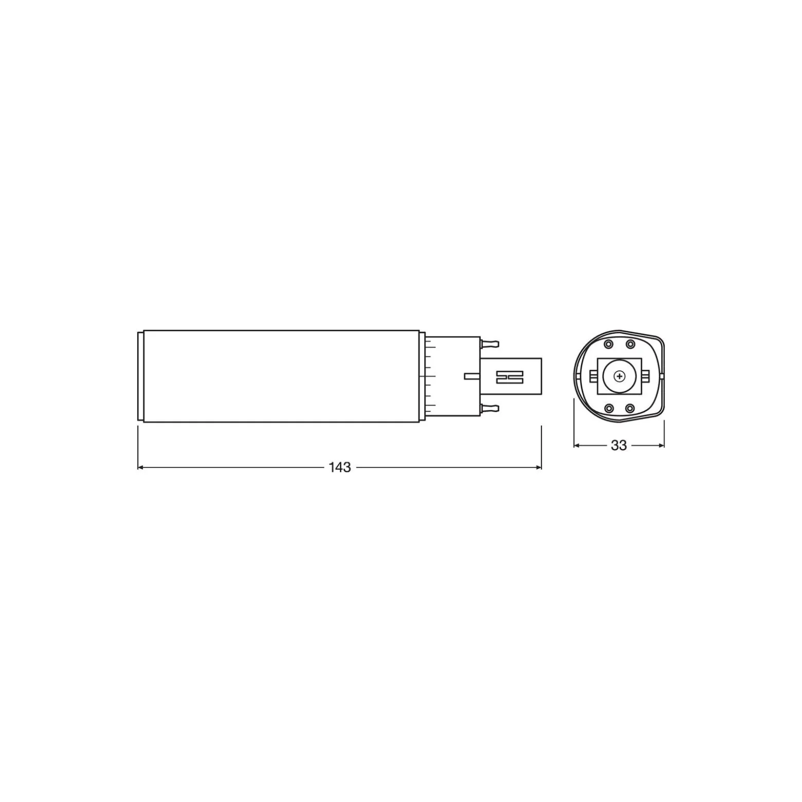 Ledvance Dulux-D LED 6W - 840 Kallvit | 4-Stift - Ersättare 13W