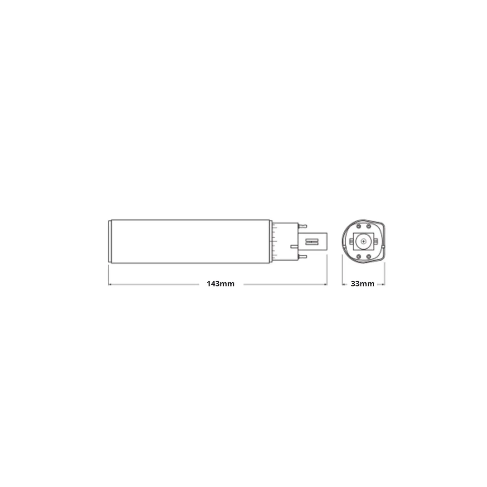 Ledvance Dulux-D LED 7W - 830 Varm Vit | 4-Stift - Ersättare 18W