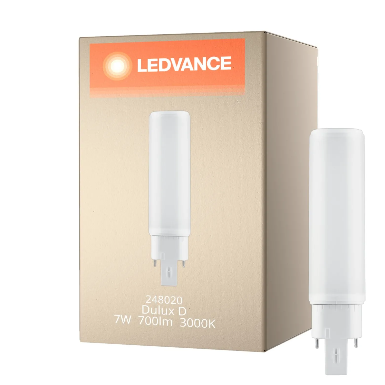 Ledvance Dulux-D LED 7W - 830 Varm Vit | 4-Stift - Ersättare 18W