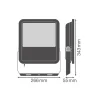 Ledvance Floodlight 150 Aluminium Vit 100W 15000lm 100D - 840 Kallvit | IP66 -Symmetrisk