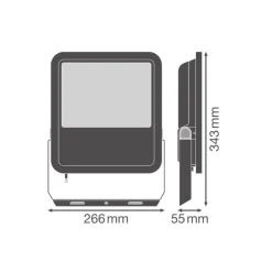 Ledvance Floodlight 150 Aluminium Vit 100W 14000lm 100D - 830 Varm Vit | IP66 -Symmetrisk