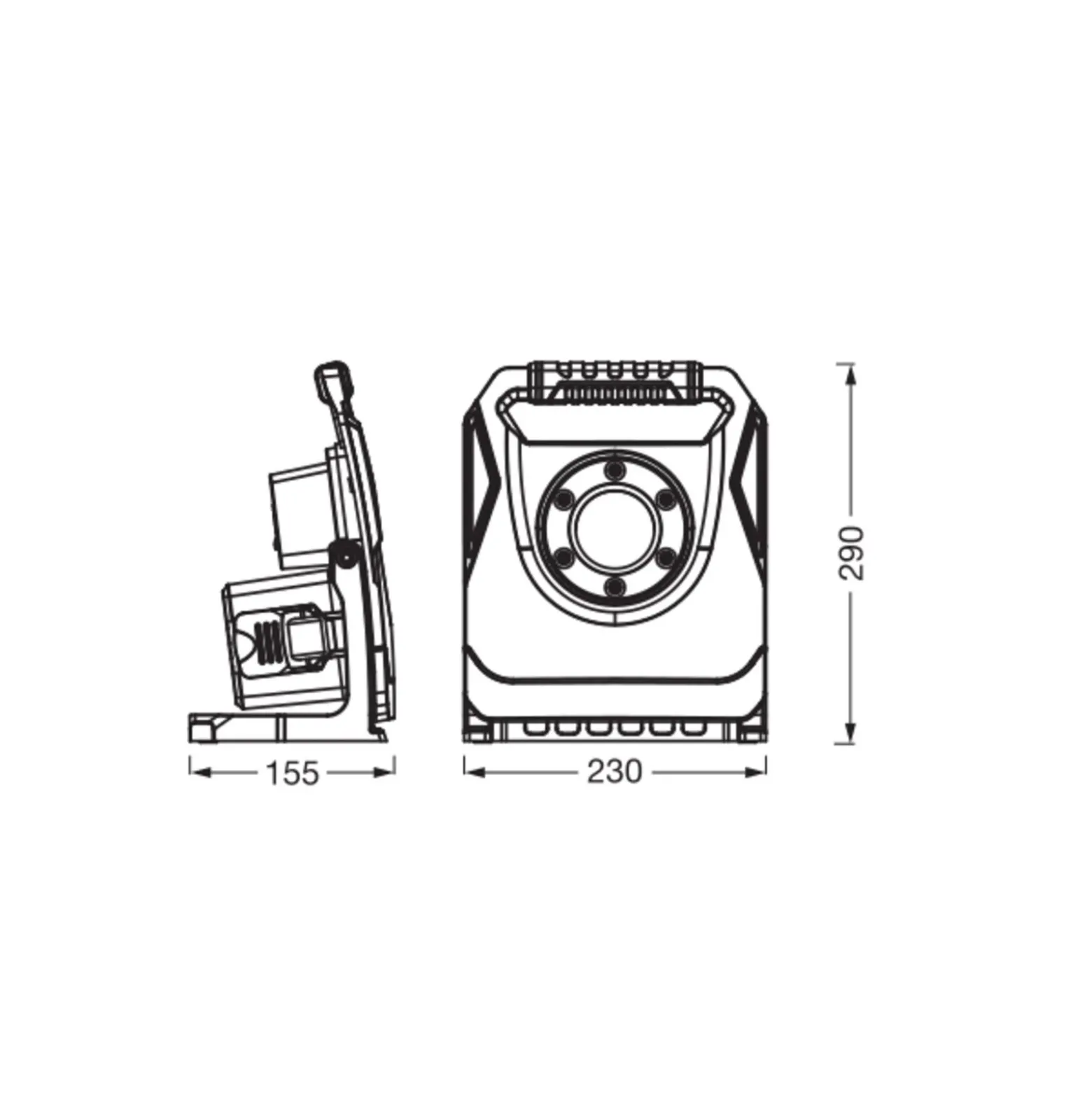 Ledvance LED Abetsbelysning Value Svart 40W 4500lm 100D - 840 Kallvit | IP54 - Batteri - Symmetrisk