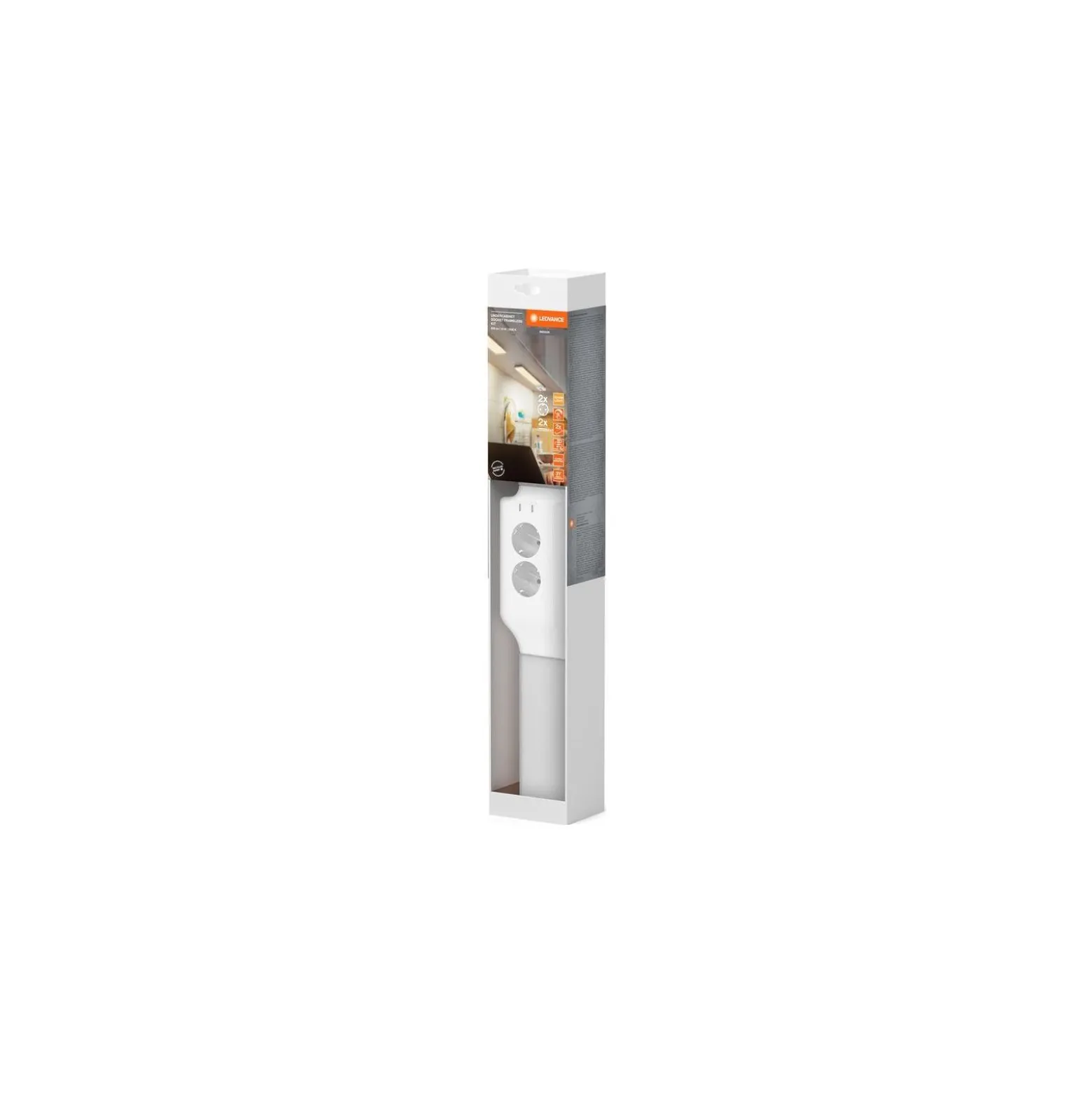 Ledvance LED Allmänbruksarmatur Undercabinet Sockel Trimlös Vit 10W 500lm - 830 Varm Vit | 55cm - Fjärrkontroll - med USB