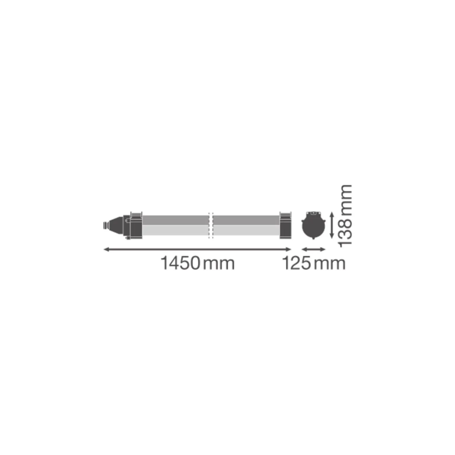 Ledvance LED Allmänbruksarmatur Vattentät Damp Proof Max 31W 4000lm - 840 Kallvit| 120cm - 3 Timmar Nödbelysning - Rörelse- och Ljussensor - Ersättare 2x36W
