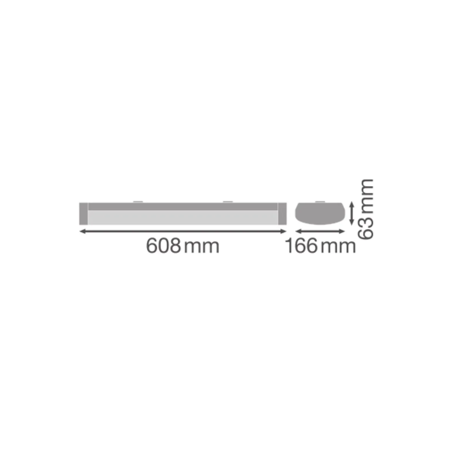 Ledvance LED Allmänbruksarmatur Vattentät 18W 2340lm - 830 Varm Vit | 60cm - Dali Dimbar