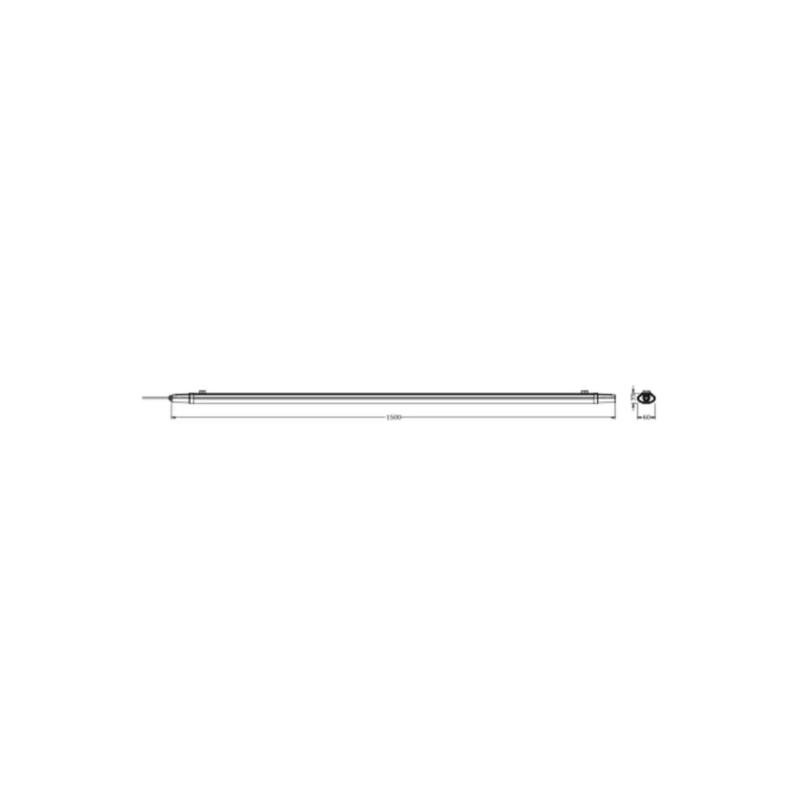 Ledvance LED Allmänbruksarmatur Vattentät Fukttät Eco Slim 48W 5520lm - 840 Kallvit | 150cm