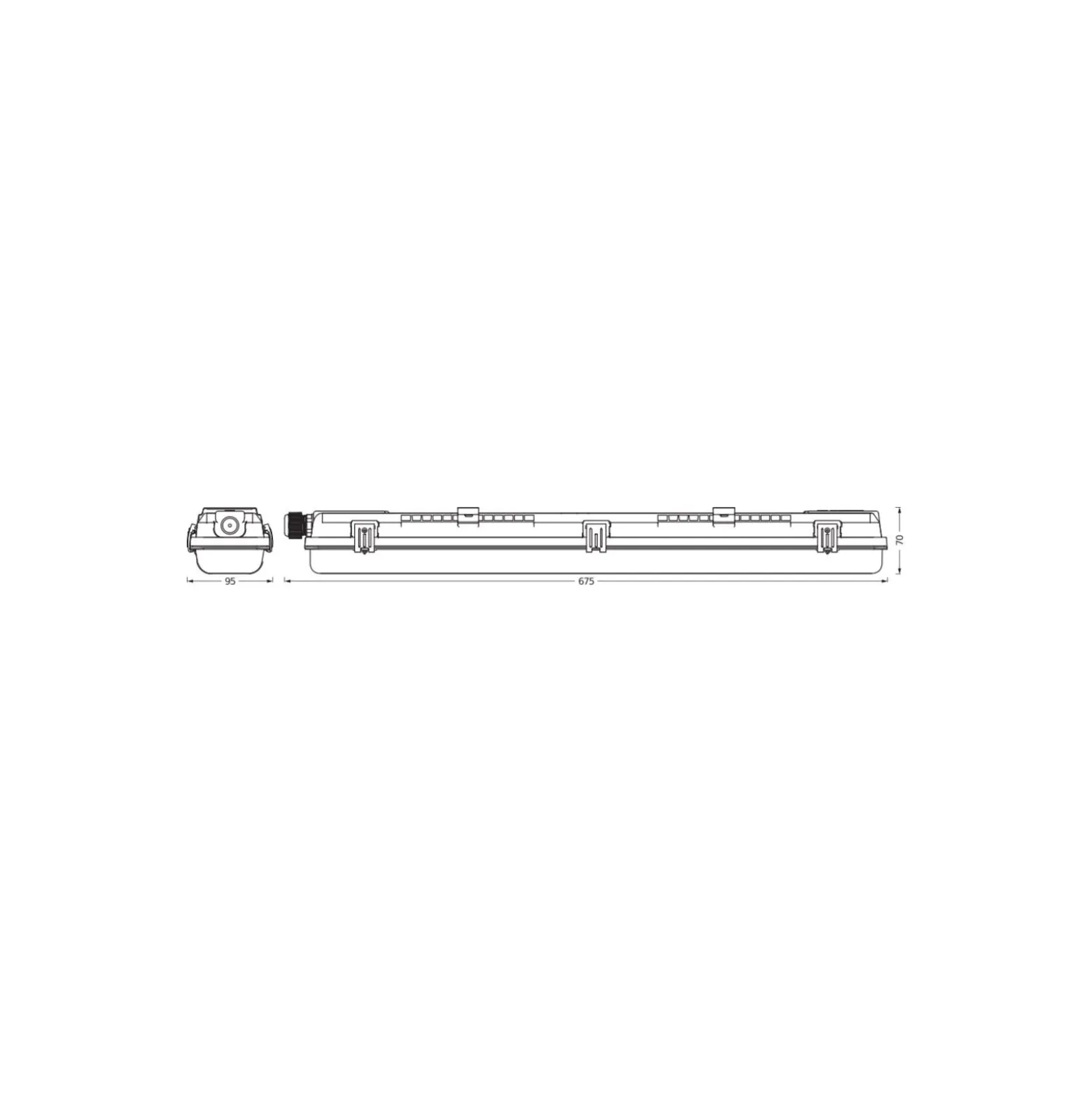 Ledvance LED Allmänbruksarmatur Vattentät Fukttät Armatur Submarine 2x7W 1600lm - 840 Kallvit | 60cm - incl. 2x LED Rör