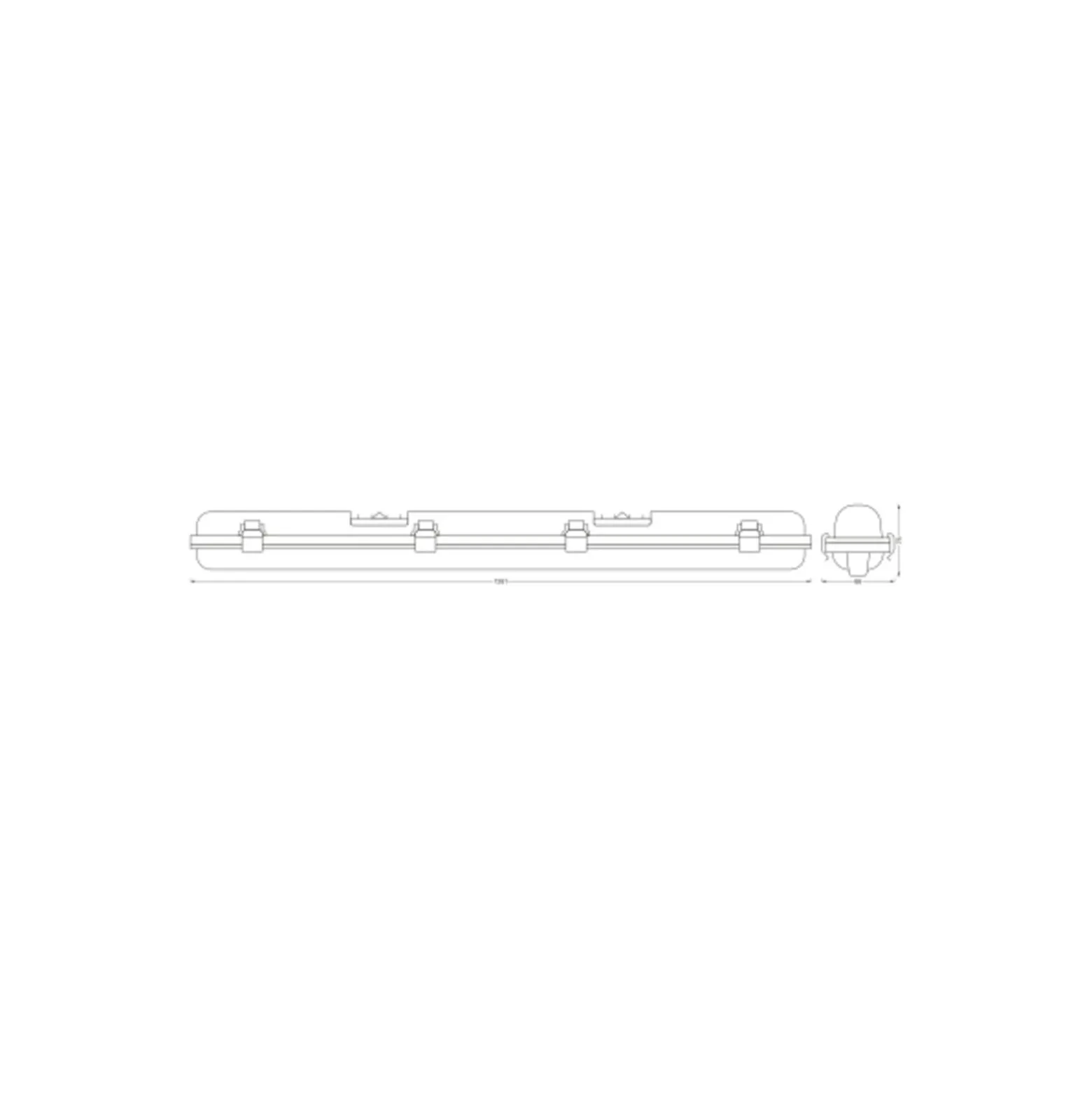Ledvance LED Allmänbruksarmatur Vattentät Fukttät Smart+ Wifi 18W 1900lm - 827-865 Justerbar Vit | 120cm - Dimbar