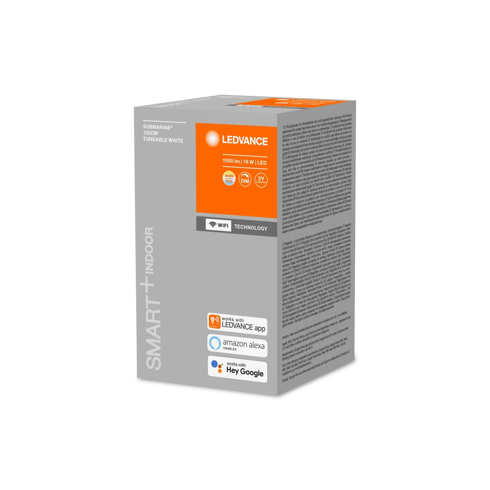 Ledvance LED Allmänbruksarmatur Vattentät Fukttät Smart+ Wifi 18W 1900lm - 827-865 Justerbar Vit | 120cm - Dimbar