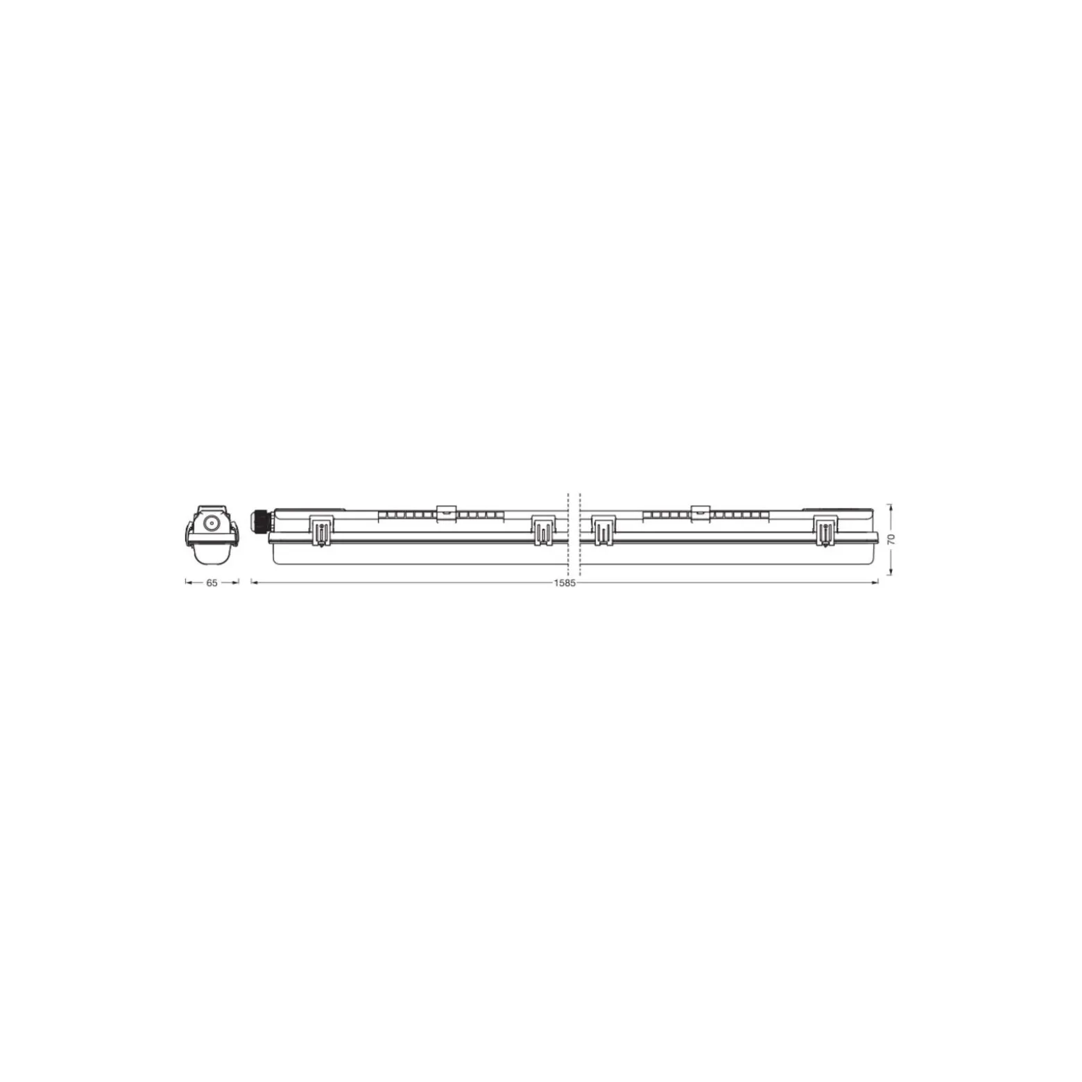 Ledvance LED Allmänbruksarmatur Vattentät Fukttät Armatur Submarine 20W 2300lm - 840 Kallvit | 150cm - incl. LED Rör