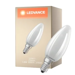 Ledvance LED Classic E14 Kronljus Filament Matt 3.8W 806lm - 827 Extra Varm Vit | Ersättare 60W