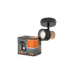 Ledvance LED Decor Spot Cork Stål Svart 3W 230lm - 827 Extra Varm Vit | Dimbar