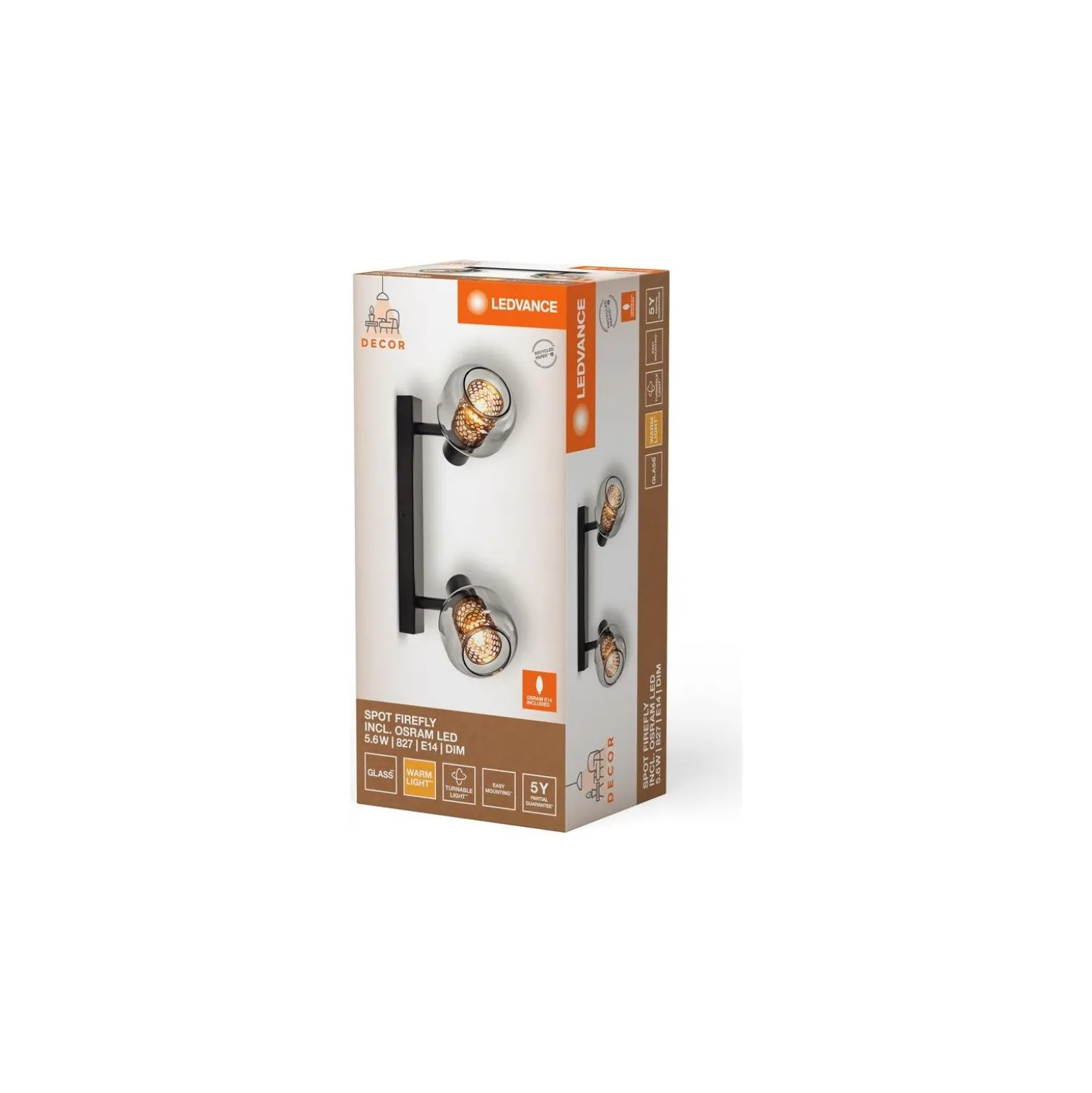 Ledvance LED Decor Spot Firefly Stål Svart 5.6W 500lm - 827 Extra Varm Vit | Dimbar
