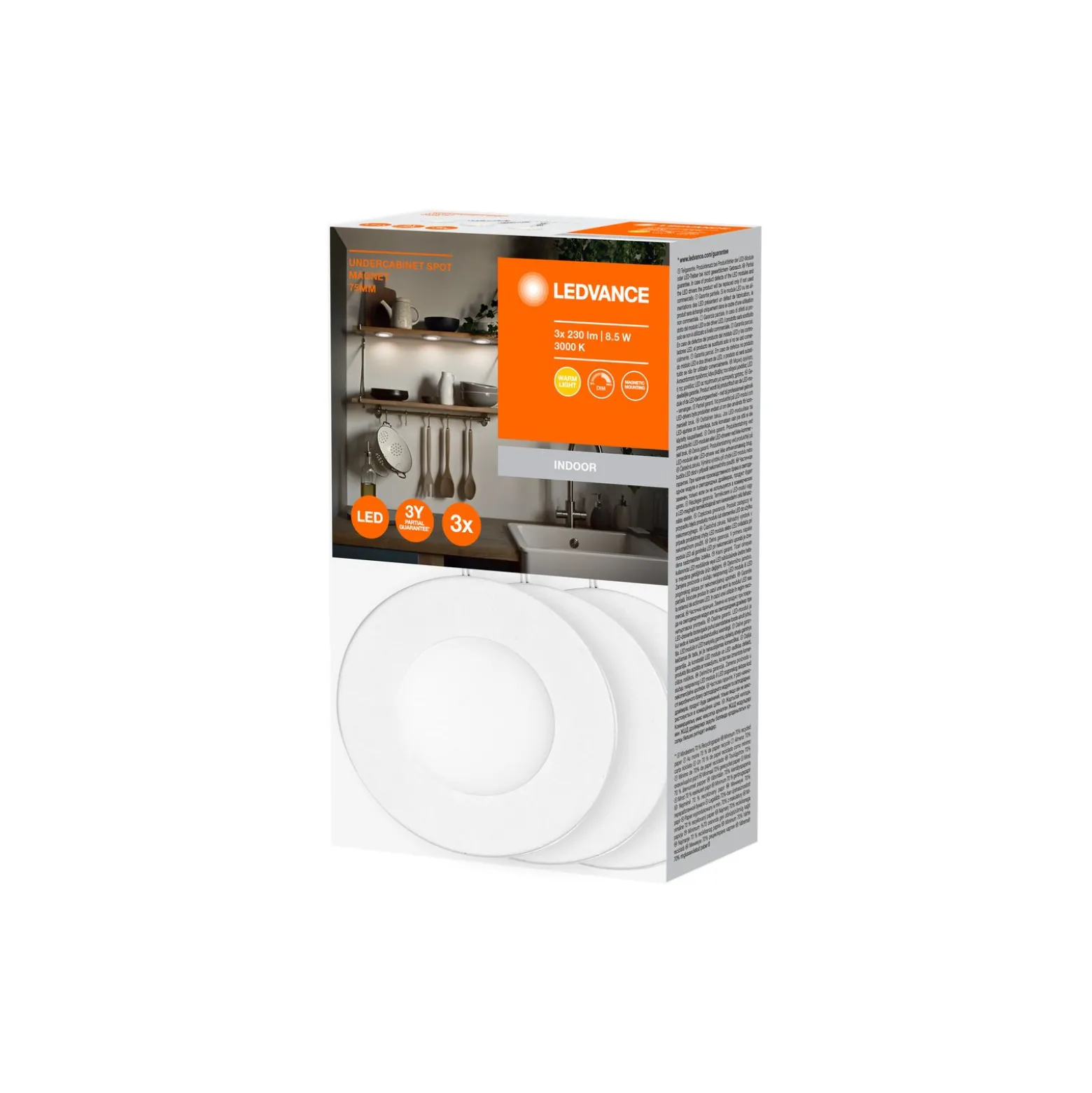 Ledvance LED Decor Spot Magnet Aluminium Vit 8W 390lm - 830 Varm Vit
