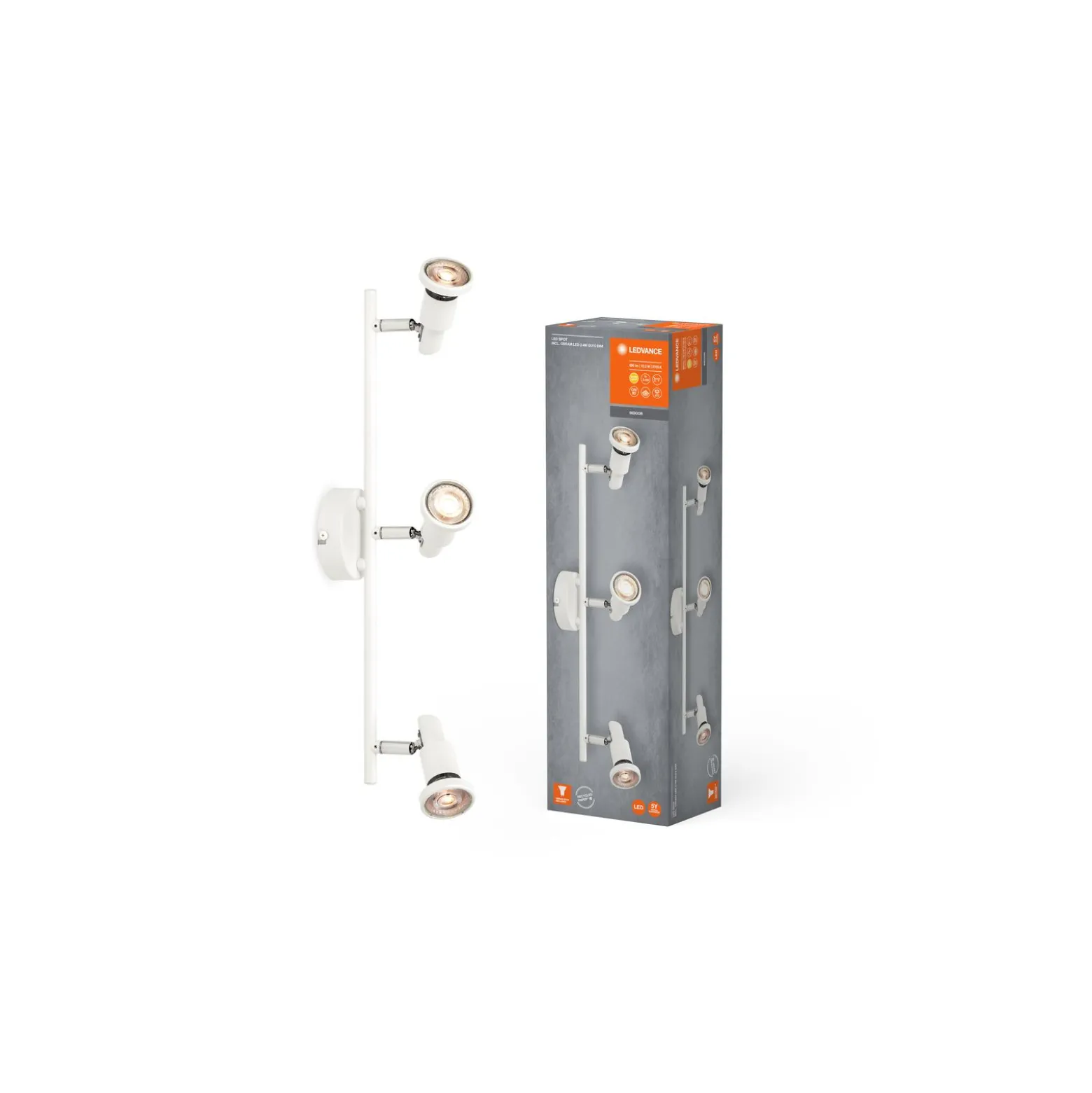 Ledvance LED Decor Spot Stål Vit 10W 690lm - 827 Extra Varm Vit | Dimbar
