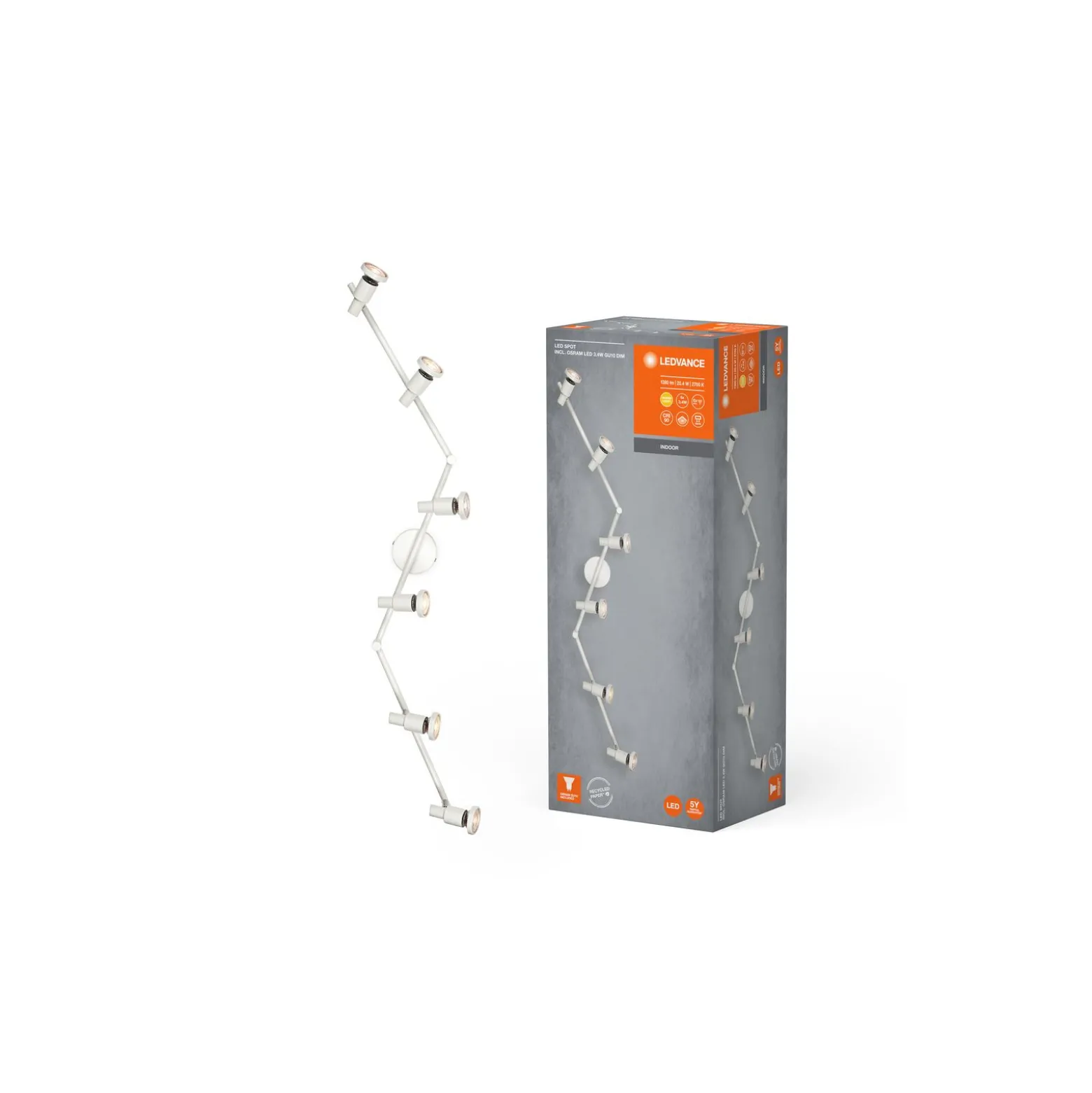 Ledvance LED Decor Spot Stål Vit 20W 1380lm - 827 Extra Varm Vit | Dimbar