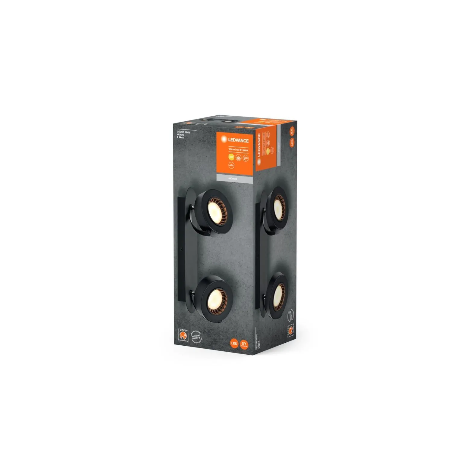 Ledvance LED Decor Spot Venus Svart 10W 450lm - 830 Varm Vit