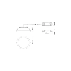 Ledvance LED Downlight Comfort Opal Aluminium Vit 30W 3600lm 180D - 930-940 CCT | 215mm - Utskärning 200mm - IP44 - Bästa Färgåtergivning - Zigbee Dimbar