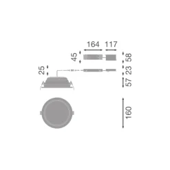 Ledvance LED Downlight Comfort High Efficiency D Aluminium Vit 15W 2175lm 100D - 840 Kallvit | 160mm - Utskärning 150mm - Dali Dimbar