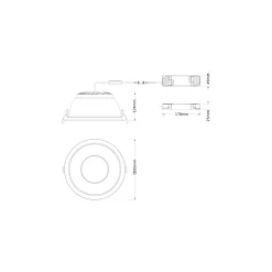 Ledvance LED Downlight Comfort Aluminium Vit 42W 5000lm 55D - 930-940 CCT | 265mm - Utskärning 250mm - IP44 - Bästa Färgåtergivning - UGR<19 - Zigbee Dimbar