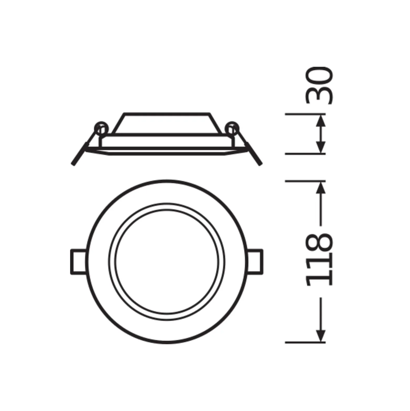 Ledvance LED Downlight Comfort DN105 6W 420lm 120D - 830 Varm Vit | 118mm