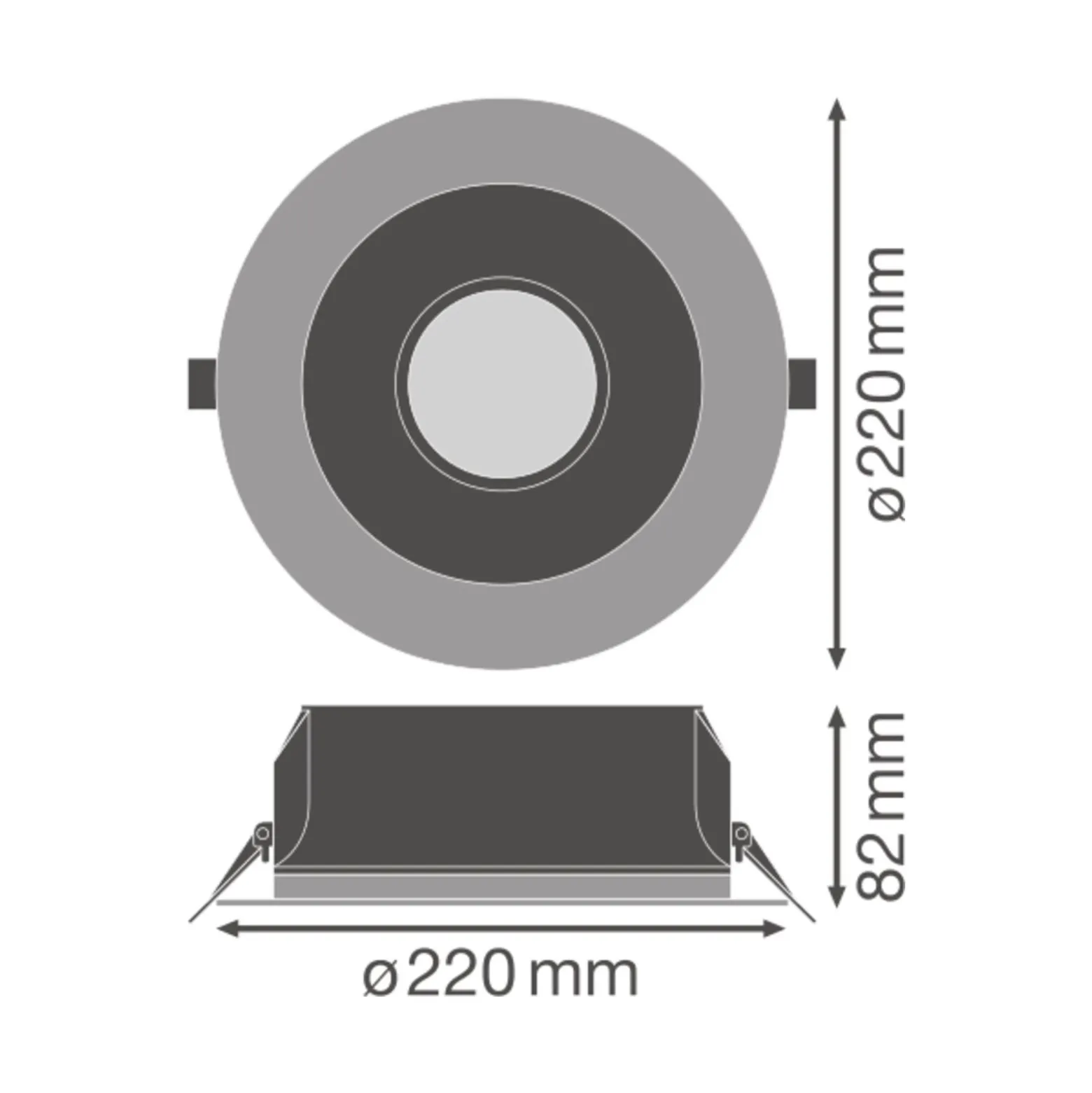 Ledvance LED Downlight Performance DN195 21W 2520lm 65D - 840 Kallvit | 220mm - IP54 - Dali Dimbar
