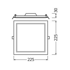 Ledvance LED Downlight Slim Fyrkant SQ210 18W 1530lm 120D - 840 Kallvit