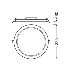 Ledvance LED Downlight Slim Runda DN210 18W 1530lm 120D - 840 Kallvit | 225mm