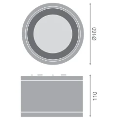 Ledvance LED Downlight Surface IP65 Aluminium Svart 30W 3300lm 36D - 840 Kallvit | IP65