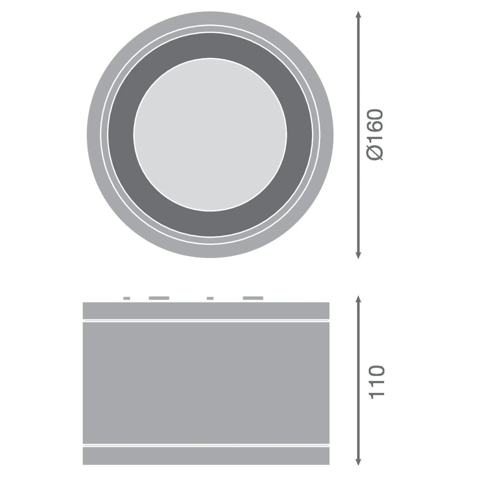 Ledvance LED Downlight Surface IP65 Aluminium Vit 30W 3150lm 36D - 830 Varm Vit | IP65