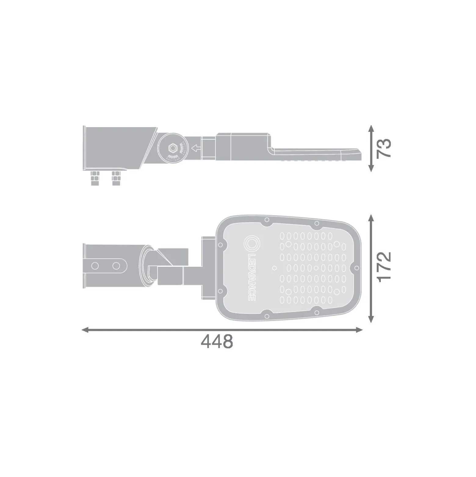 Ledvance LED gatubelysning Area Value Liten SPD Aluminium Grå 30W 3900lm 160x58D - 727 Extra Varm Vit | IP66 - Symmetrisk