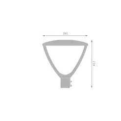 Ledvance LED Gatubelysning Area Urban Lykta Grå 59W 4730lm 165x65D - 830-840 CCT | IP66 - Asymmetrisk