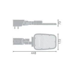 Ledvance LED gatubelysning Area Value Liten SPD Aluminium Grå 45W 5850lm 160x58D - 730 Varm Vit | IP66 - Symmetrisk