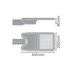Ledvance LED gatubelysning Flex Liten RV25ST Grå 25W 3550lm 25x145D - 740 Kallvit | IP66 – Asymmetrisk